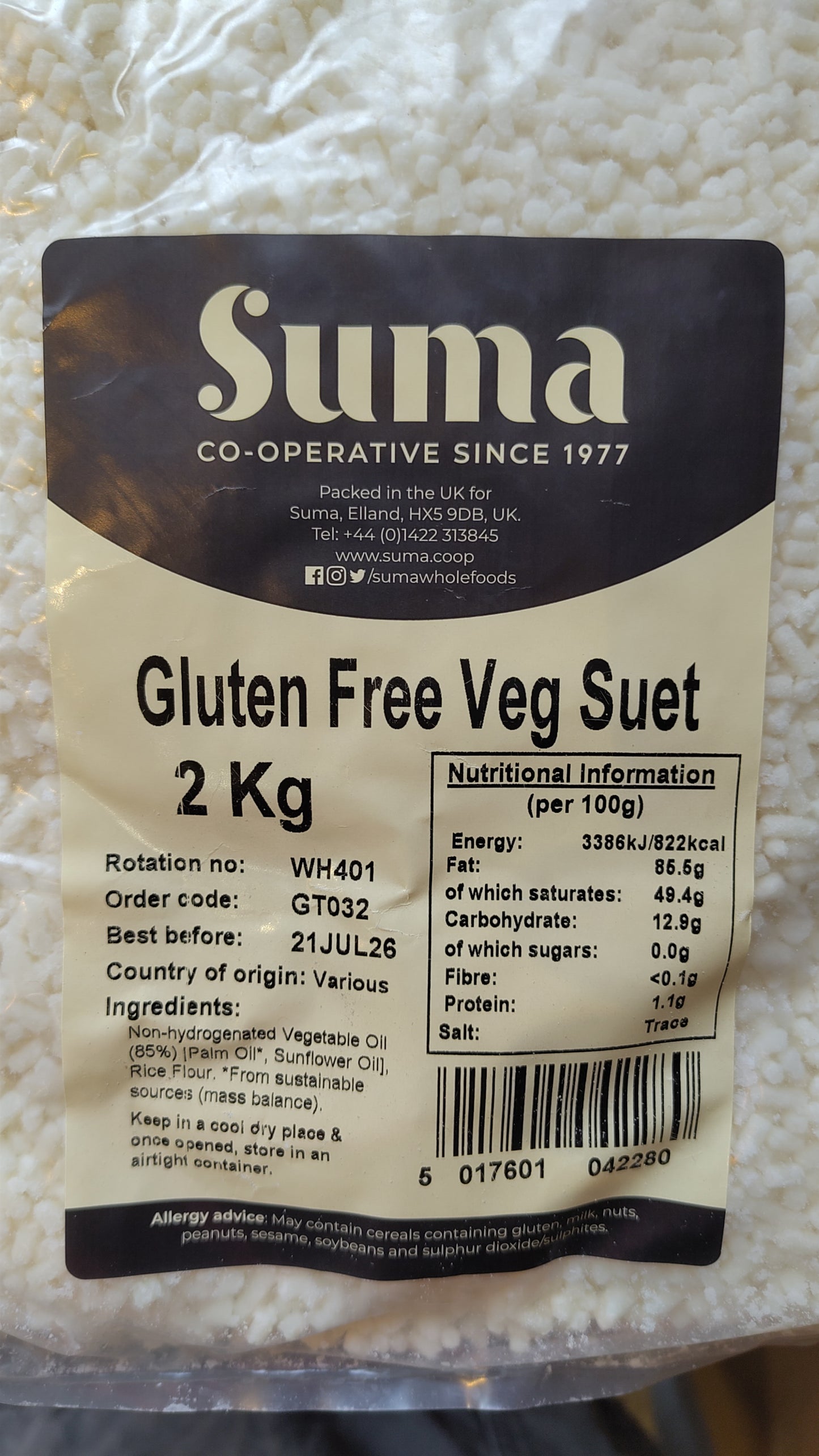 Suet Vegan Gluten Free 100g